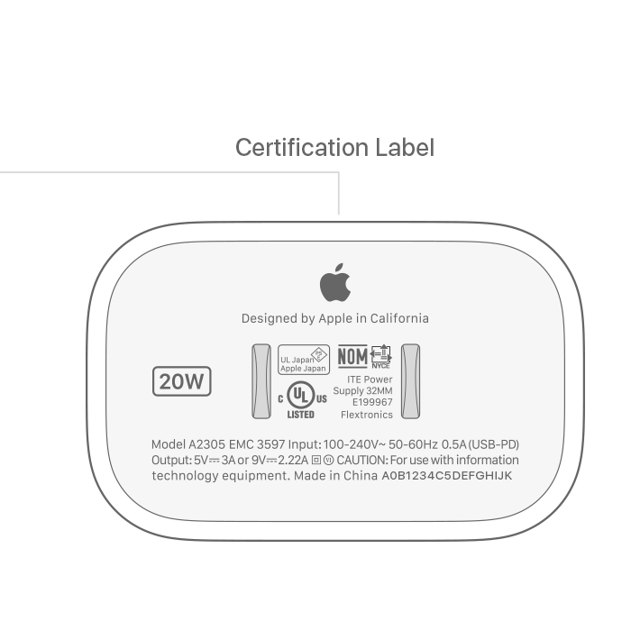 IPhone 20W USB-C PD Adapter