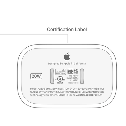 IPhone 20W USB-C PD Adapter