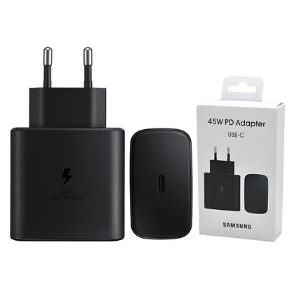 Samsung 45W Super Fast Charger with USB-C to USB-C Cable | Original & Sealed | PD Super Fast Charging