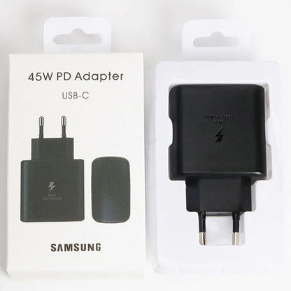 Samsung 45W Super Fast Charger with USB-C to USB-C Cable | Original & Sealed | PD Super Fast Charging