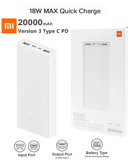 Mi Power Bank 3 20000mAh 50W Max Flash Charge 3Ports