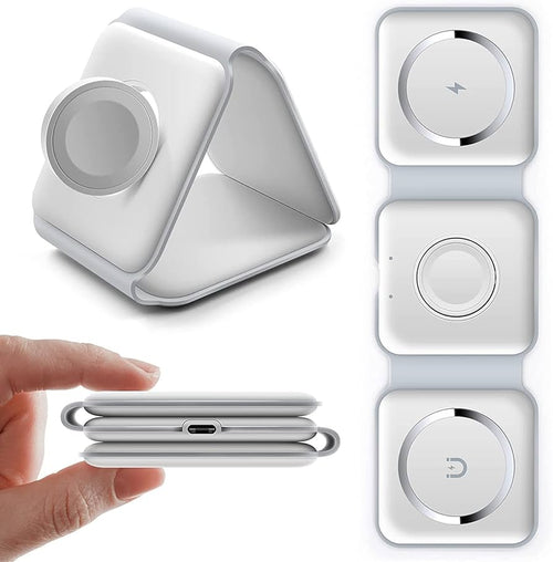 Magnetic Wireless Charging Station: 3-in-1 Foldable Fast Charger for iPhone