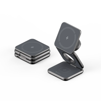 Magnetic Wireless Charging Station: 3-in-1 Foldable Fast Charger for iPhone