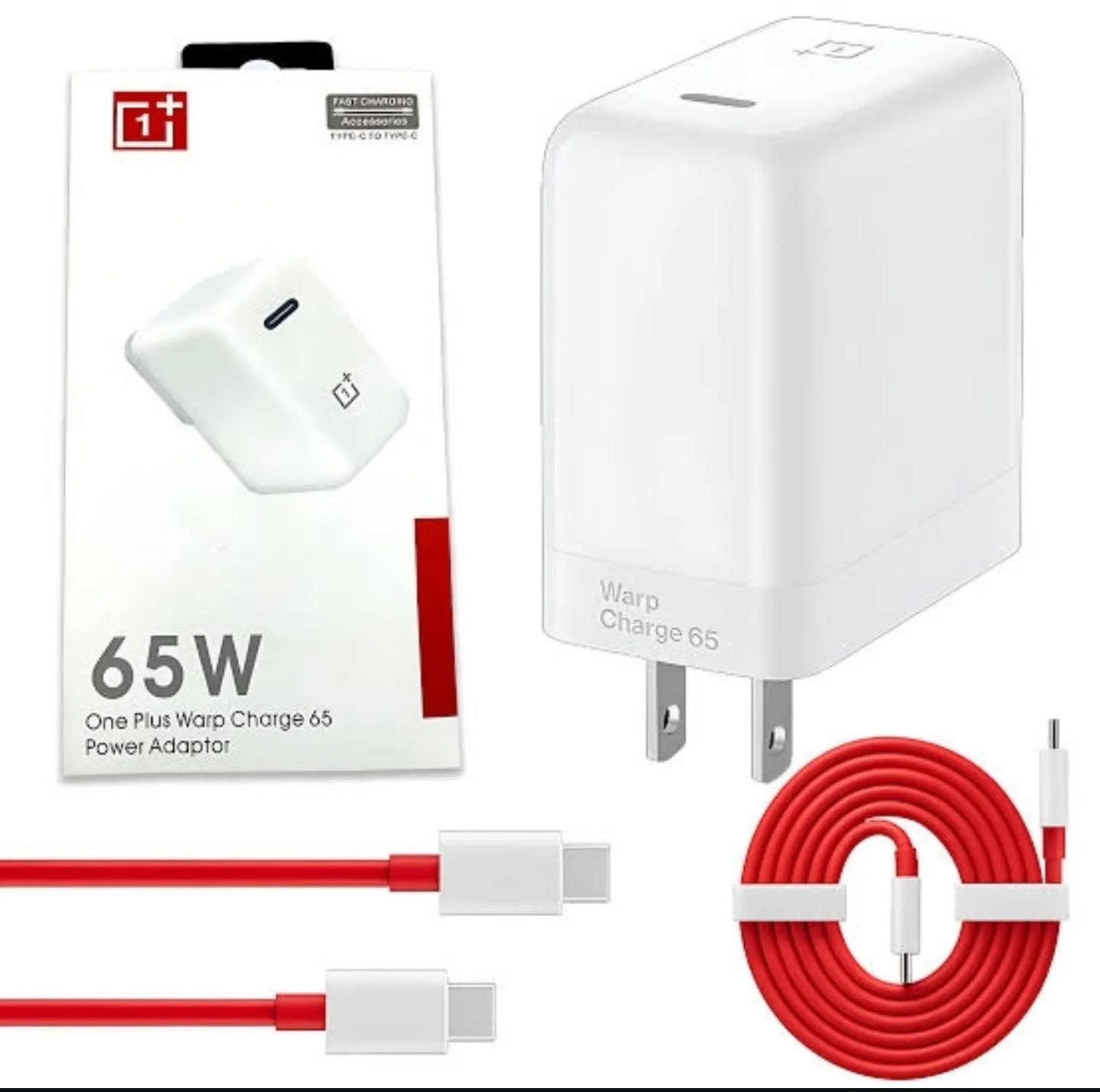 One Plus 65W Warp Charger With USB Type-C Cable